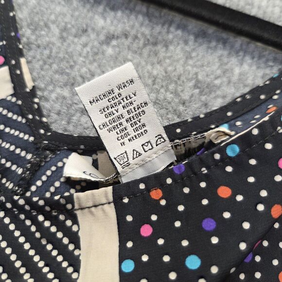 American Rag Dress Womens Large Dot Stripe Geometric V Neck Cap Sleeve - Picture 6 of 6